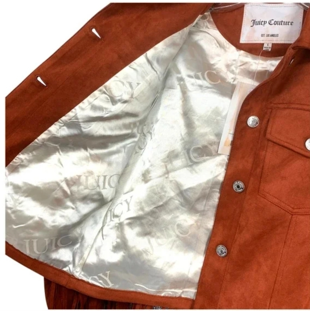 NWT Juicy Couture Rust Fringe Trucker Jacket - M - Picture 10 of 10